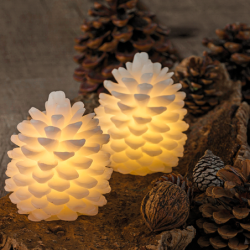 Set of 2 Wax Cone Led 10cm - Clara
