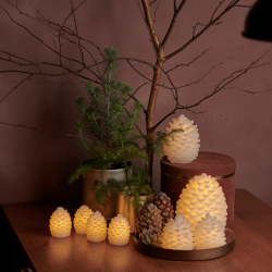 Set of 2 Wax Cone Led 10cm - Clara