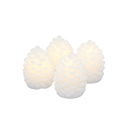 Set of 4 Mini Wax Cone Led 7cm - Clara