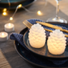 Set of 4 Mini Wax Cone Led 7cm - Clara