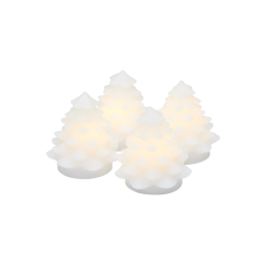 Juego de 4 Mini Arboles de Navidad Blanco - Carla