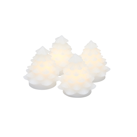 Juego de 4 Mini Arboles de Navidad Blanco - Carla
