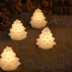 Juego de 4 Mini Arboles de Navidad Blanco - Carla