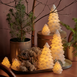 Juego de 4 Mini Arboles de Navidad Blanco - Carla