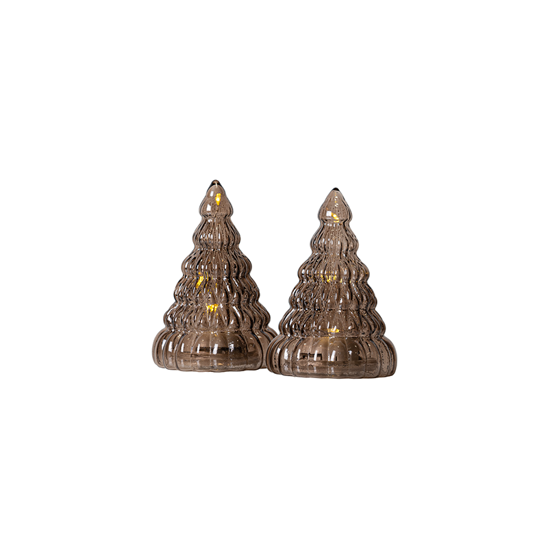 Set of 2 Christmas Tree Dark Oak - Lucy