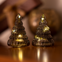 Set of 2 Christmas Tree Dark Oak - Lucy