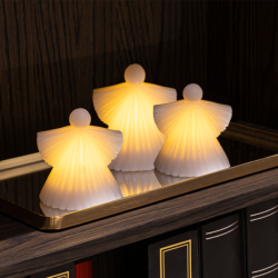 Set of 2 Angels 10cm White - Asta