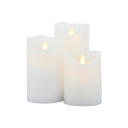 Set of 3 Rechargeable Candles White - Sara