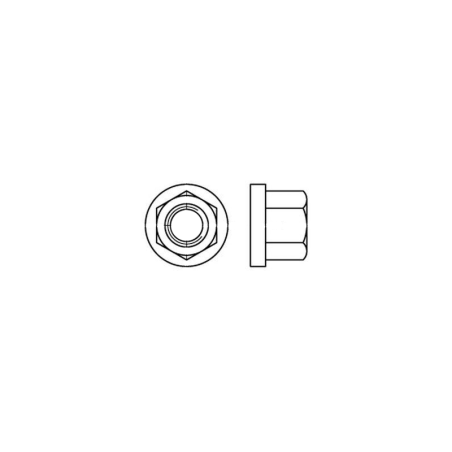 CHEMITOOL Hexagonal Nut with Flange 1,5D DIN 6331 M6 10 Without Finishing