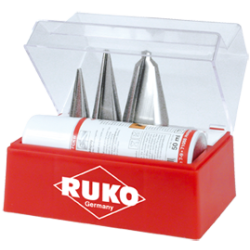 RUKO Set Of Conical Drills For Plates HSS (Drills Nº1,2,3 And 1 Cut Spray Can Of 50ml)