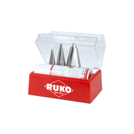 RUKO Set Of Conical Drills For Plates HSS (Drills Nº1,2,3 And 1 Cut Spray Can Of 50ml)