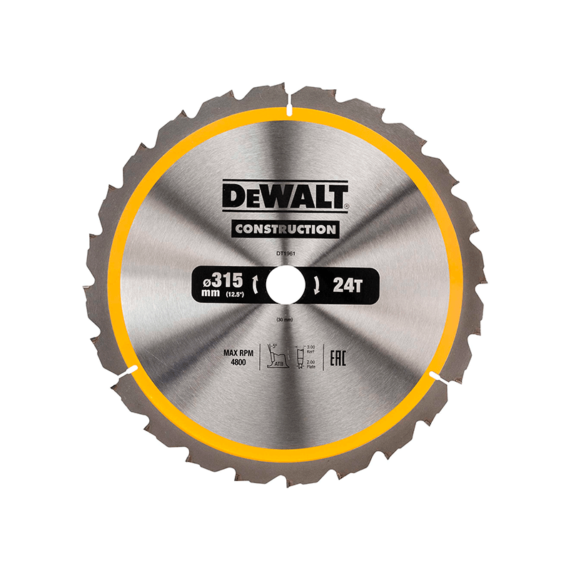 Hoja para sierra circular estacionaria DeWalt (315mm x 30mm x 24D) Hoja para sierra circular estacionaria DeWalt (315mm x 30mm x 24D)