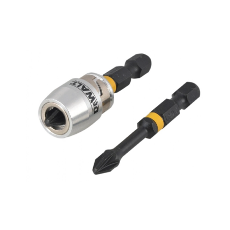 Pontas Torção de Impacto 2 x Pz2 e Adaptador Magnético com Bloqueio DeWalt