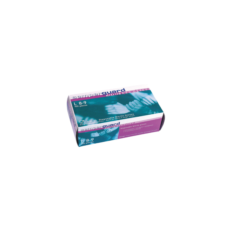 Guante de nitrilo azul desechable con polvo CHEMITOOL