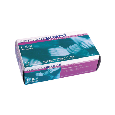 Guante de nitrilo azul desechable con polvo CHEMITOOL