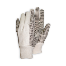 CHEMITOOL SAFETY Glove Fabric Dots PVC Black Palm Polefar