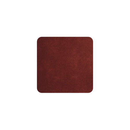 Set of 4 Coasters 10x10cm Red Earth - Soft Leather