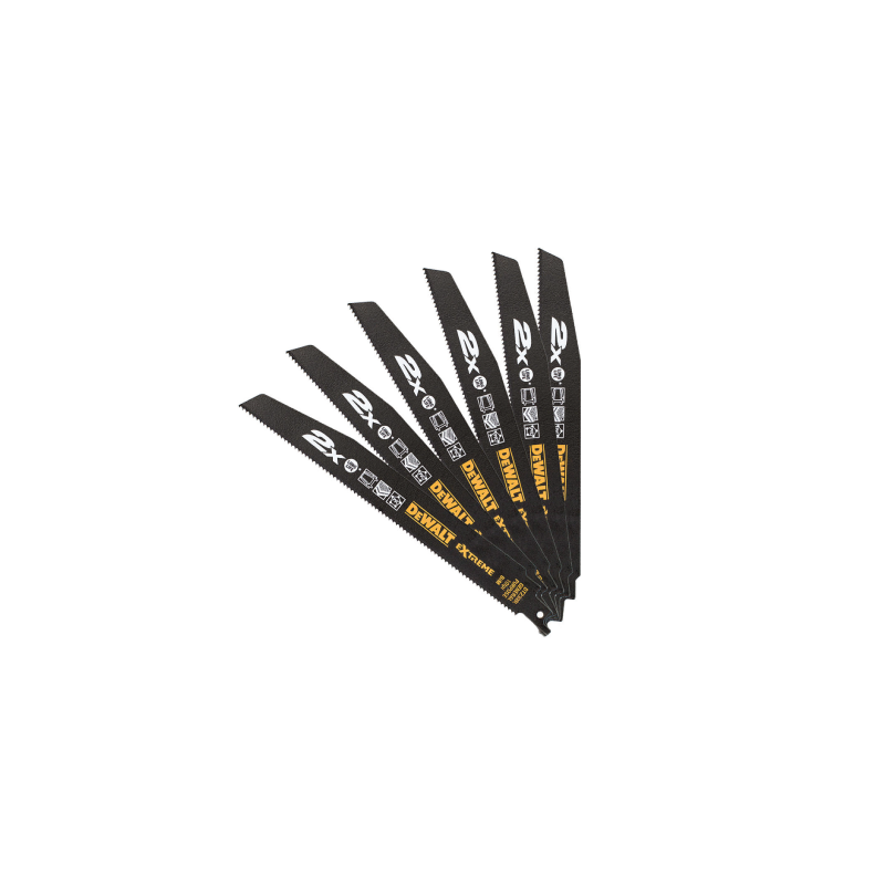 Lâminas de serra sabre Extreme para corte em madeira e metal DeWalt (228mm x 1mm)