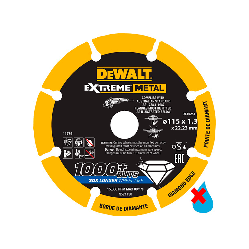 Disco de corte com borde diamantado Extreme (115mm x 1.3mm)