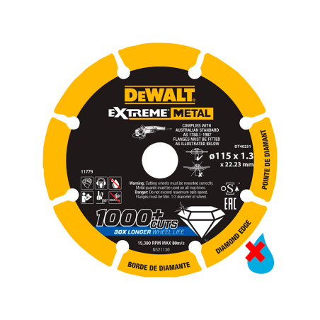 Disco de corte com borde diamantado Extreme (115mm x 1.3mm)