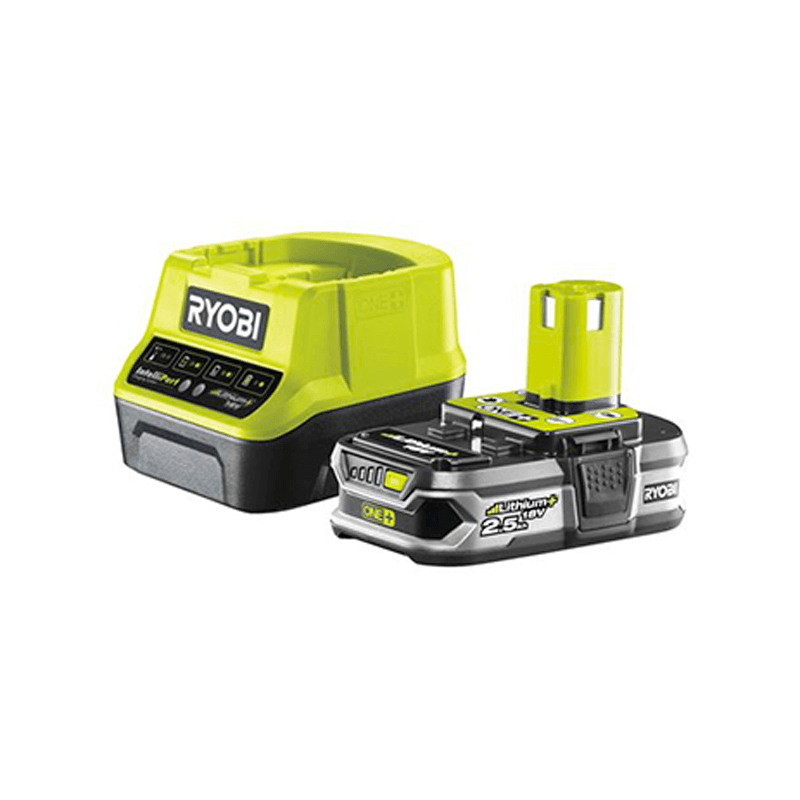 RYOBI Quick Charger Set 2.0Ah + 1 Lithium + 18V Battery - 2.5Ah One RYOBI Quick Charger Set 2.0Ah + 1 Lithium + 18V Battery - 2.5Ah One