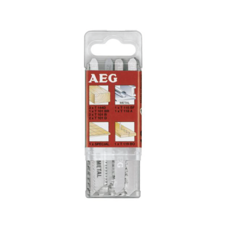 AEG 12pcs Set in Container Jigsaw Blade for Wood, Plastic and Metal