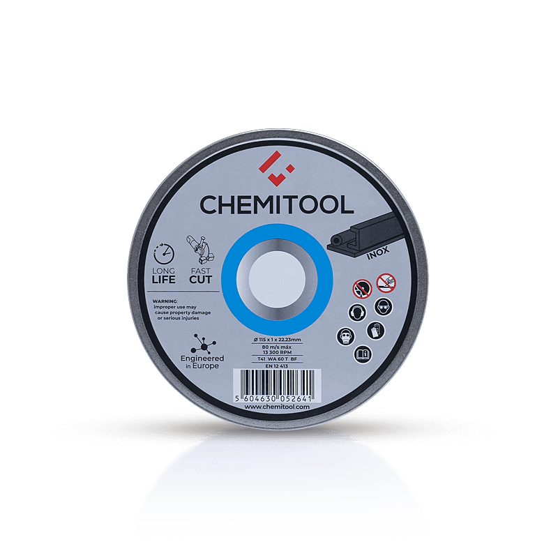 Metal Box com 10 discos de Corte de Inox CHEMITOOL Ø115mm