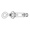 Bucha Expansiva Simples com Olhal LV039 M8 A2 Inox Passivado CHEMITOOL FASTENERS