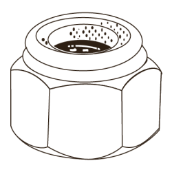 CHEMITOOL Non-Metallic Nylon Self-locking Hex Nut DIN 985 M4 A2 Passivated Stainless Steel