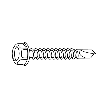 CHEMITOOL FASTENERS Self Drilling Screw Hexagonal with Flange for Stud DIN 7504K  REF:5 5,5X38 White Zinc plated