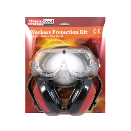 Kit Protecção Ouvidos + mascara Po + óculos CHEMITOOL