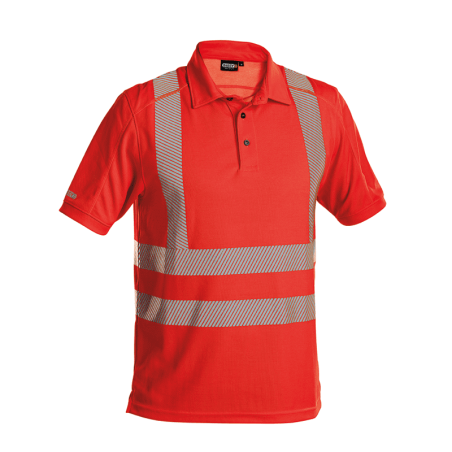 Polo Refletor com Proteção UV Brandon M +/- 170g/m² Vermelho Fluo DASSY