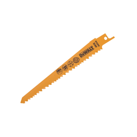 Lâminas de serra sabre para corte em madeira e metal DeWalt (152mm x 3.6-5.1mm)