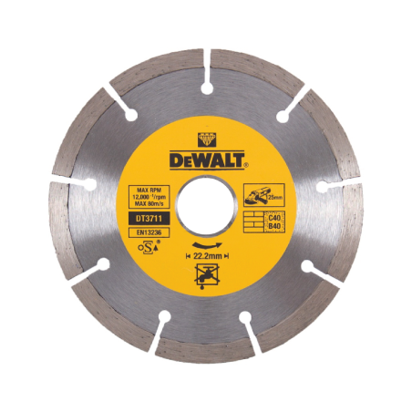 Discos diamantados segmentados para corte a seco DeWalt (125 x 22.2 x 7mm)