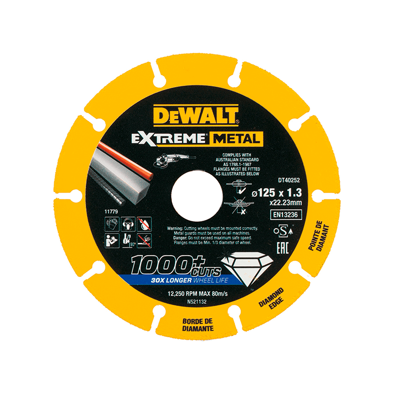 Disco de corte com borde diamantado Extreme (125mm x 1.3mm)