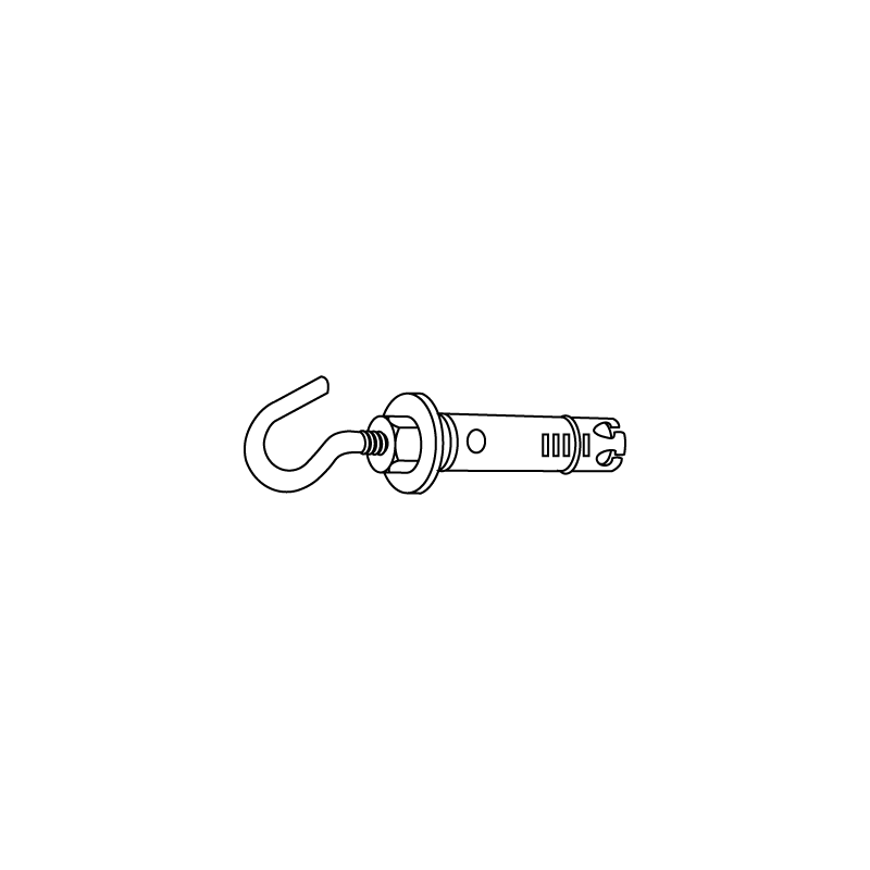 Bucha Expansiva Simples com Gancho LV038 M6x40 Zincado Amarelo CHEMITOOL FASTENERS