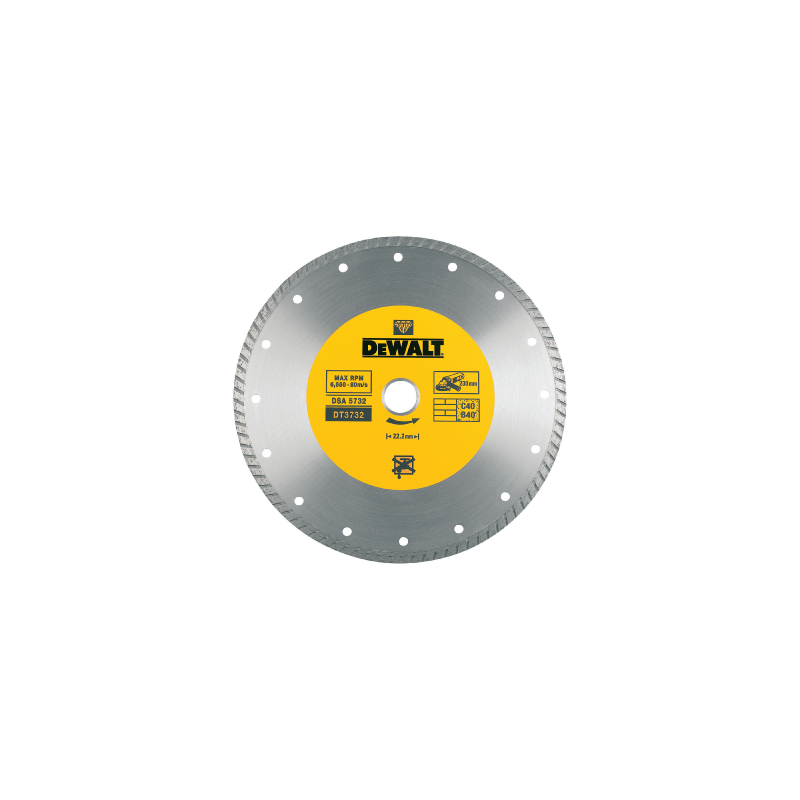 Discos de diamante para corte en seco Turbo DeWalt (230 x 22.2 x 7mm)