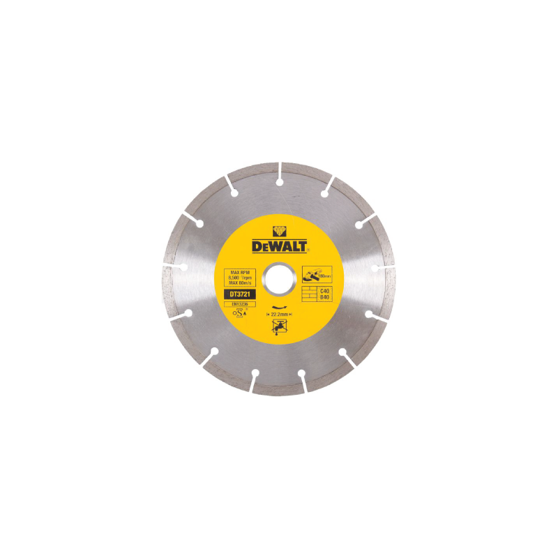 Discos diamantados segmentados para corte a seco DeWalt (180 x 22.2 x 7mm)