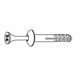 CHEMITOOL Hammer in Polyamide Plug 6x70 White Zinc Plated