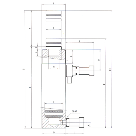 Cilindro Hidráulico de Uso General com Doble Efecto CDRA-93F MEGA 93t