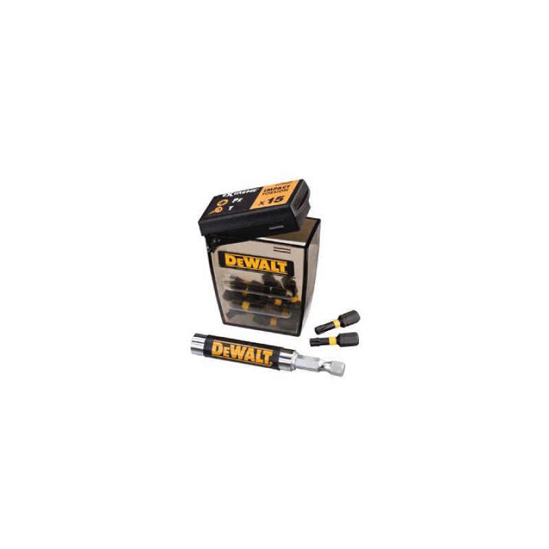Conjunto de 16 peças para aparafusar Impact Torsion DeWalt 25mm  Pz2 x 6, T15 x 3, T20 x 3, T25 x 3