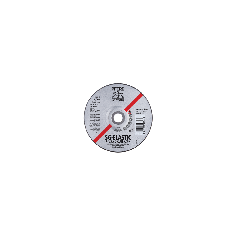 Discos De Rebarbar Linha Alto Rendimento SG-Elastic Alumínio/Metais Não Ferrosos PFERD E 150-7 A 24 N SG-Alu/22,23