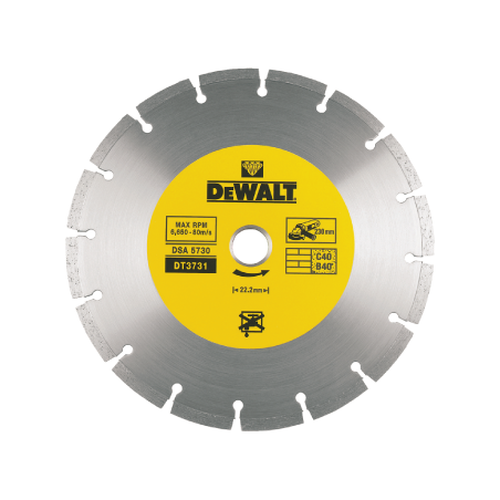 Discos diamantados segmentados para corte a seco DeWalt (230 x 22.2 x 7mm)