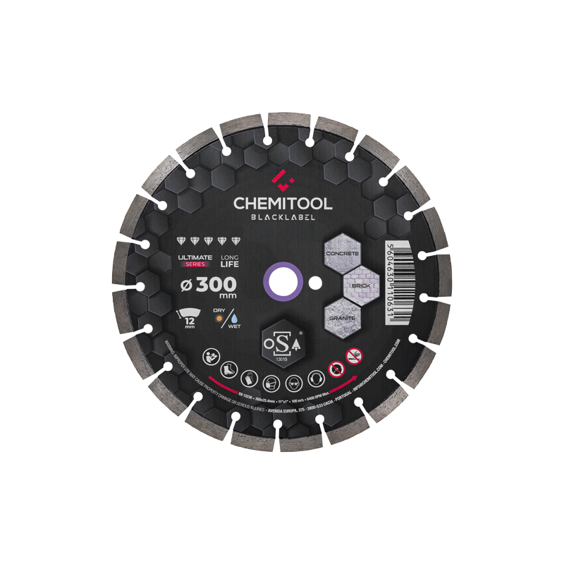 Disco de Diamante Hormigón Curado Ø500 BLACKLABEL CHEMITOOL CUTTING Disco de Diamante Hormigón Curado Ø500 BLACKLABEL CHEMITOOL CUTTING