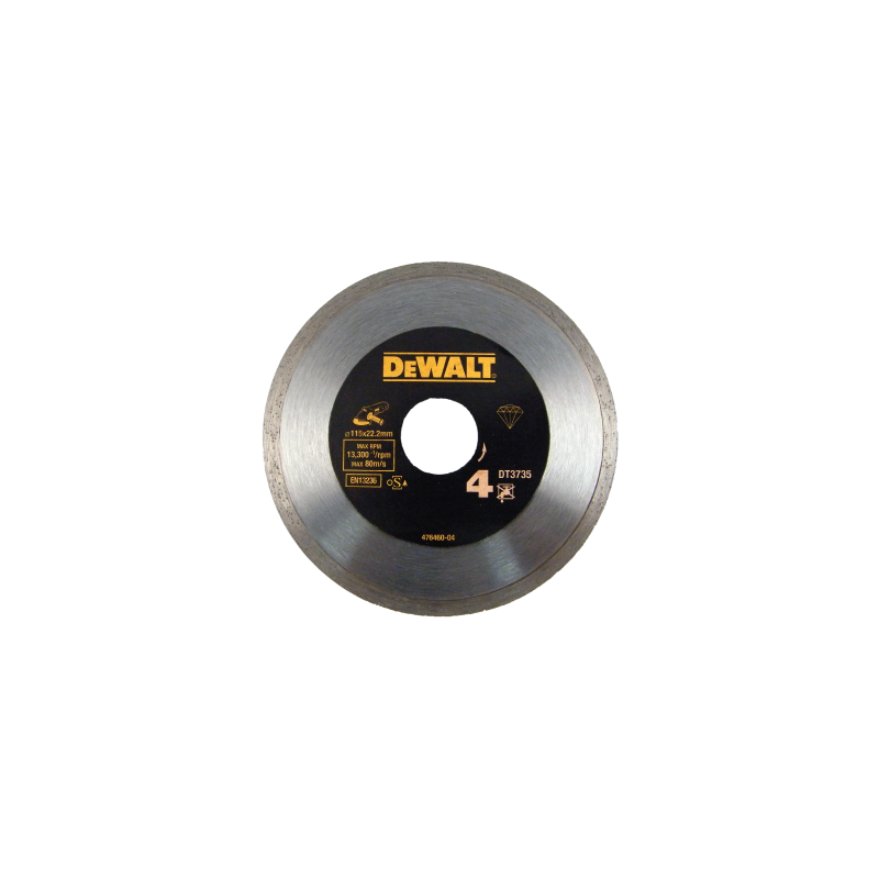 DeWalt Continuous rim sintered diamond blade for tile cutting (115 x 22.2 x 7mm) DeWalt Continuous rim sintered diamond blade for tile cutting (115 x 22.2 x 7mm)