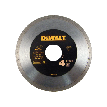 DeWalt Continuous rim sintered diamond blade for tile cutting (125 x 22.2 x 7mm)