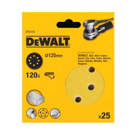 25 Discos De Lixa Com Velcro 125mm DeWalt G120
