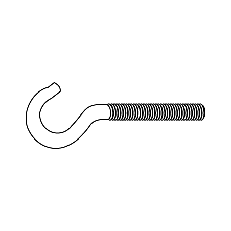 CHEMITOOL FASTENERS Stamped hook 5.8 M5X48 LV032 Zinc-plated