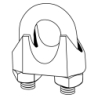 CHEMITOOL Wire Rope Clips DIN 741 8 C15 White Zinc Plated