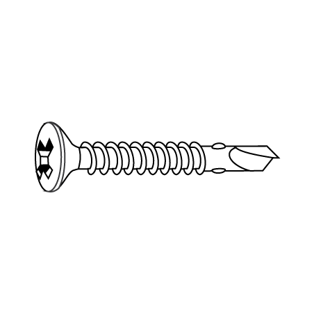 Tornillo AutoPerfurante con Cabeza Avellanada con Hueco Crucif. LV 021 5,5x38 Zincado Blanco CHEMITOOL